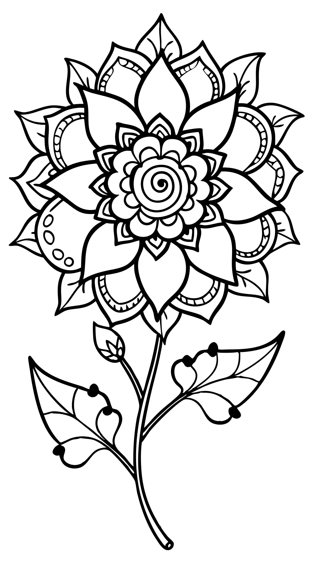 large flower coloring pages